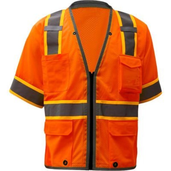 Gss Safety GSS Safety 2702, Class 3, Heavy Duty Safety Vest, Orange, 4XL 2702-4XL